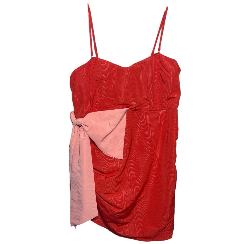 Future Collective Red‎ Cocktail Dress with Bow Accent